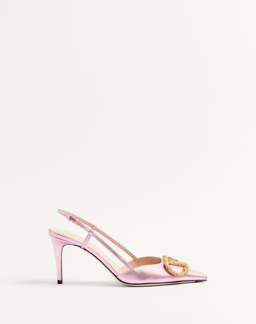 VLOGO SIGNATURE SLINGBACK PUMP IN LAMINATED NAPPA LEATHER 80MM - Image 6